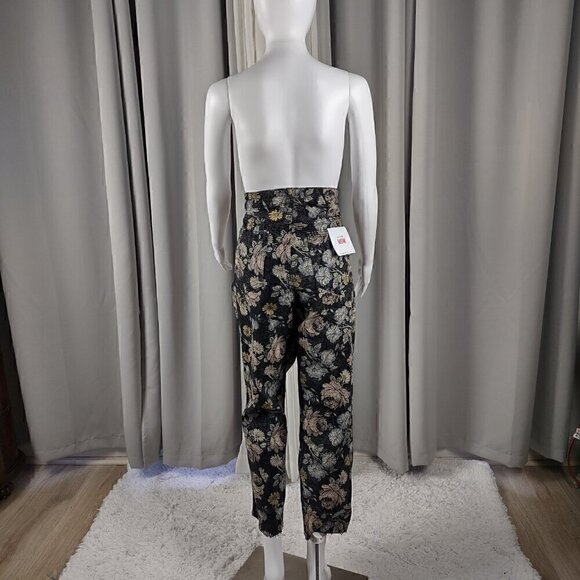 Celebrity Pink, Black, Pink, Floral High-Rise Mom Raw Hem Jean. Size 15X32 (NWT) - Picture 3 of 12